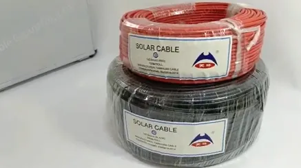 Red and black, PV cable sample display