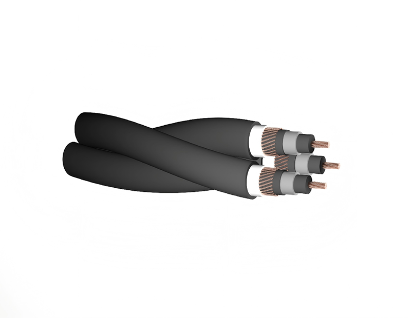 Cu(Al)  6.35/11kV-Three Core  Triplex Heavy Duty Screened  Unarmoured MV CABLE