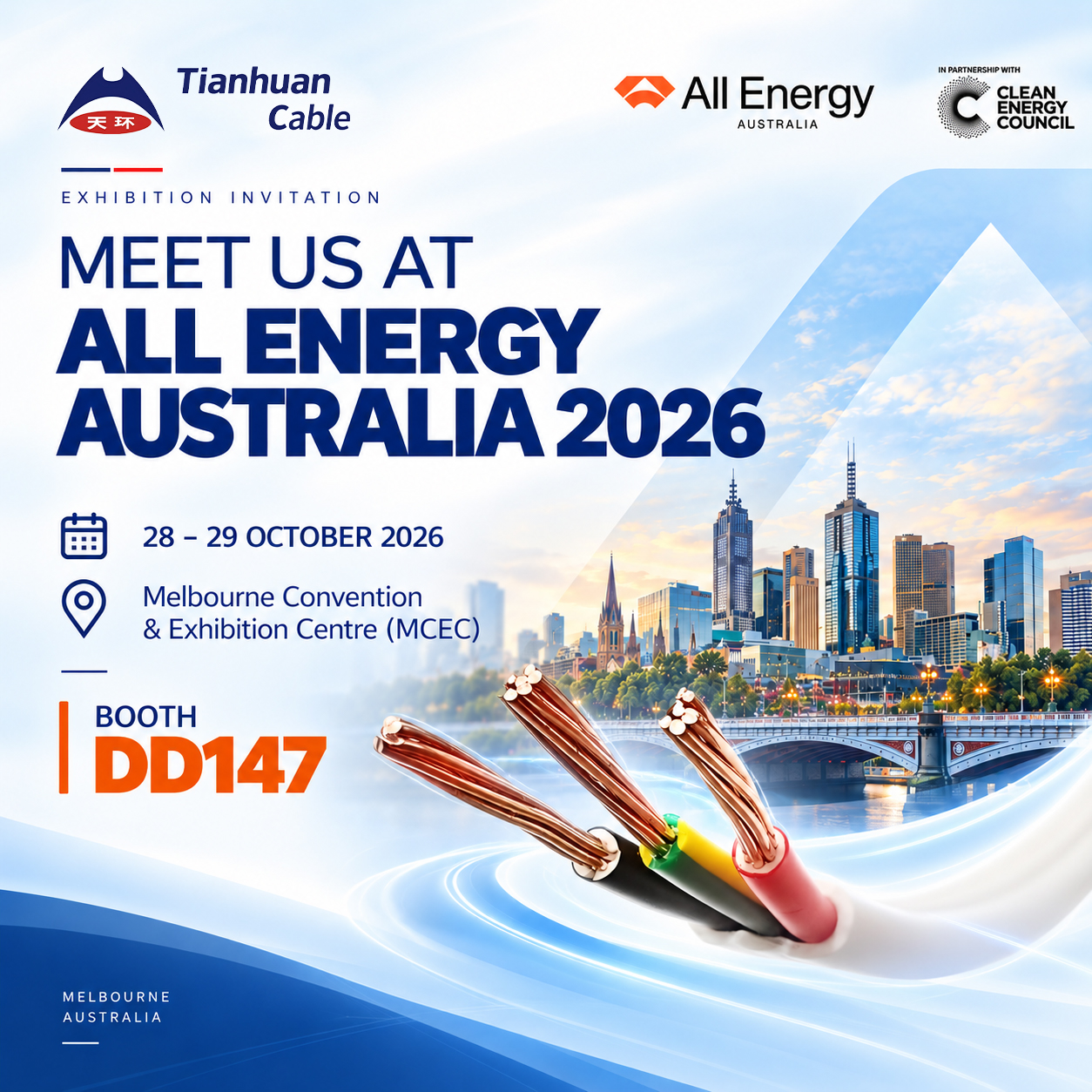 Tianhuan Cable All Energy Australia 2026 Exhibition Invitation